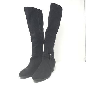 Style & Co Boots Omahaf Black Faux Suede Knee High Size 6M